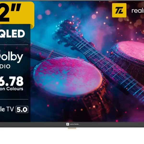 realme TechLife 80 cm (32 inch) QLED HD Ready Smart Google TV 2025 Edition (32HDGQRDDAQ)
